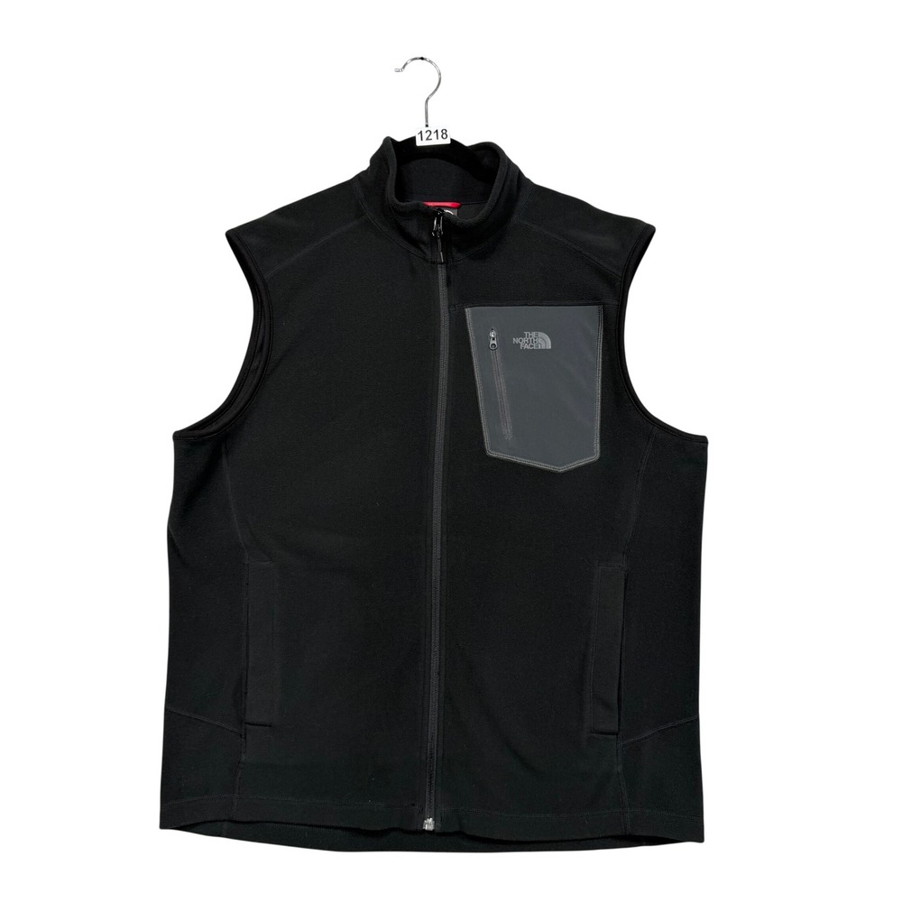 The North Face Fleece Vest Mens Large Black Full Zip Mock Neck Pocket Gorpcore